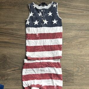 Ralph Lauren Red and White Pajama Jumpsuit